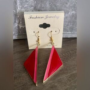 New‎ women’s retro style red and pink dangle earrings